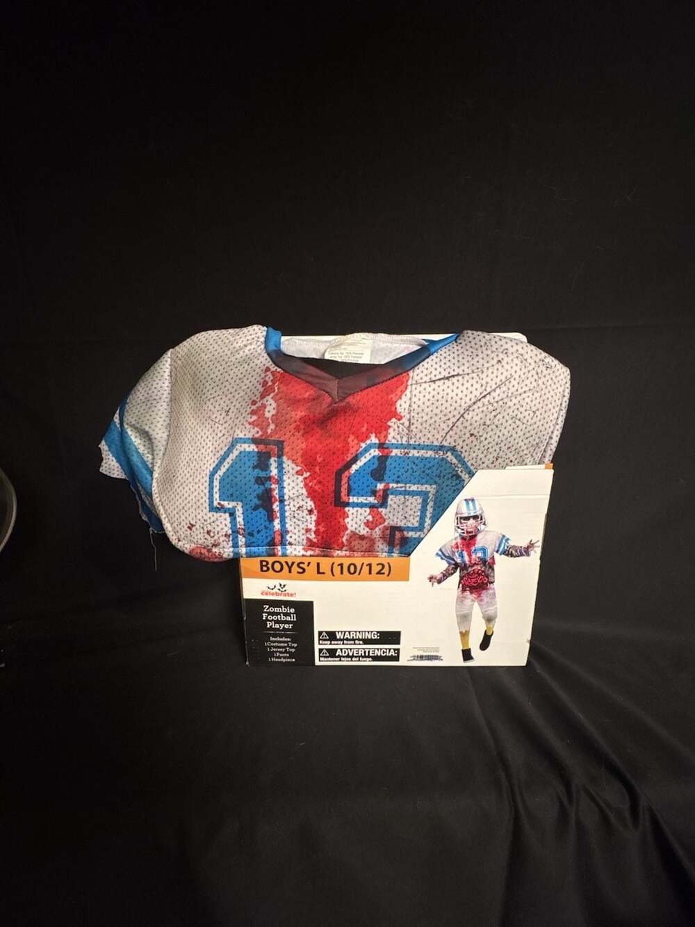 Zombie Football Player Costume Cosplay Kids Large 10/12 Celebrate